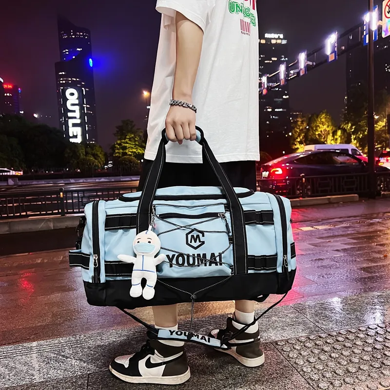 MTribe Nylon Travel Bag Unisex Black/White/Blue/Pink/Yellow/Khaki/Turquoise-15