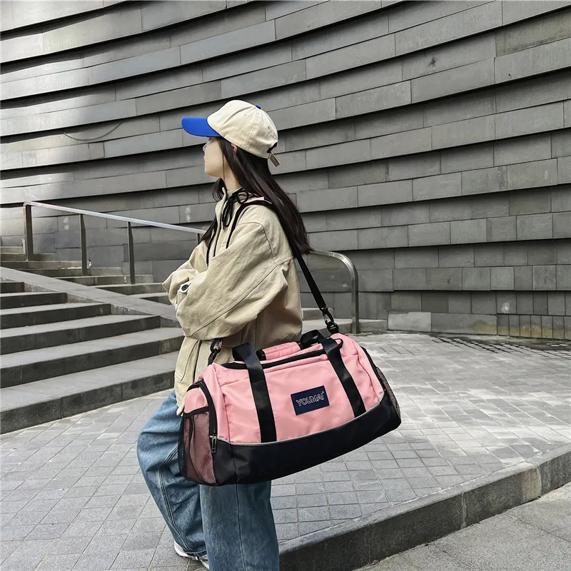 MTribe Nylon With Mesh Travel Bag Unisex Khaki/Black/Red/Yellow/Pink/Blue/Green-47