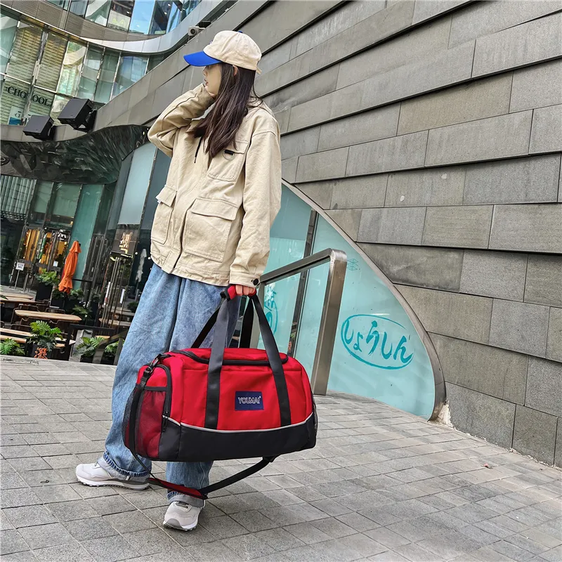 MTribe Nylon With Mesh Travel Bag Unisex Khaki/Black/Red/Yellow/Pink/Blue/Green-25