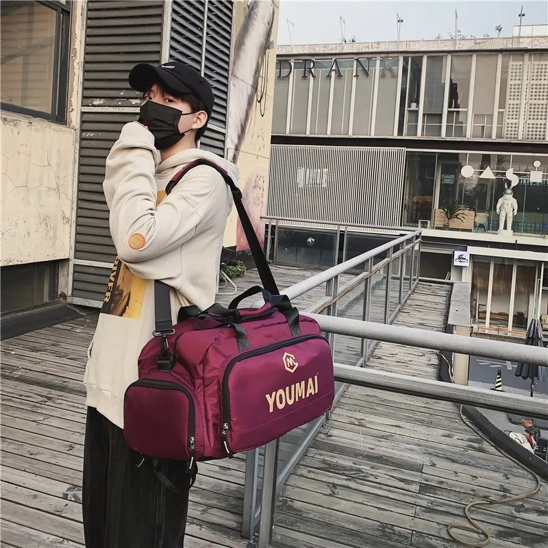 MTribe Nylon Travel Bag Unisex Black/Purple/Pink/Khaki/Red-8