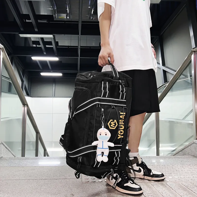 MTribe Nylon Travel Bag Unisex Black/White/Blue/Pink/Yellow/Khaki/Turquoise-3