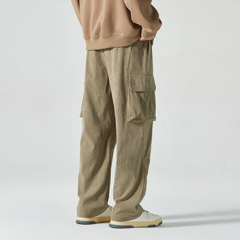 HCHUICHENG Cargo Pants Unisex Khaki-6