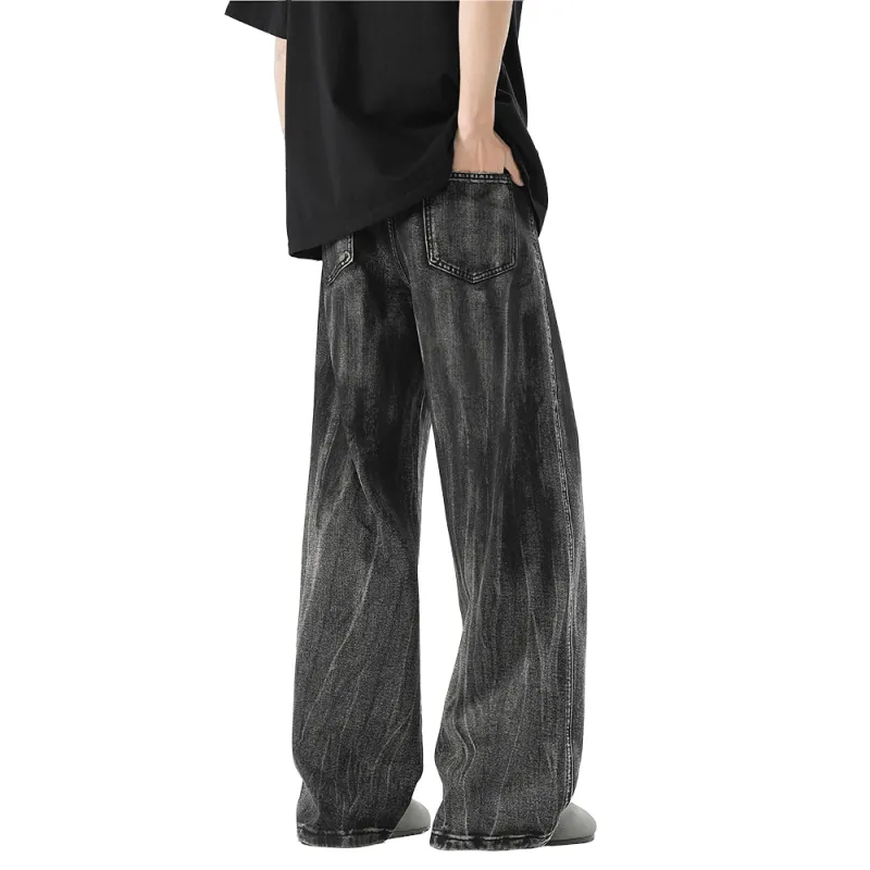 HCHUICHENG Jeans Unisex Distressed Gray-1