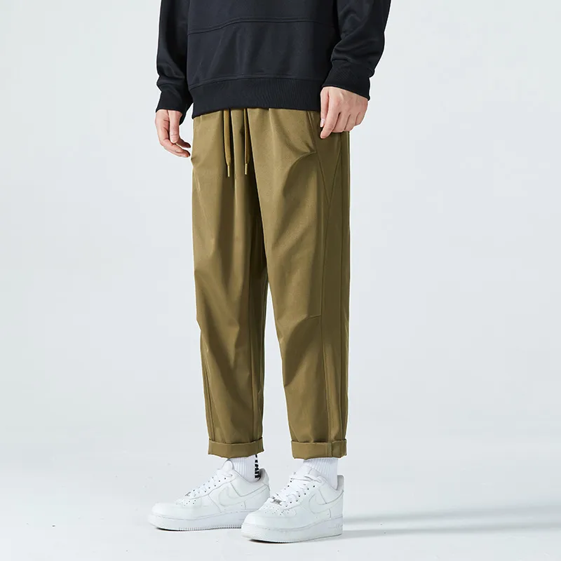 HCHUICHENG Casual Pants Unisex Dark Khaki-17