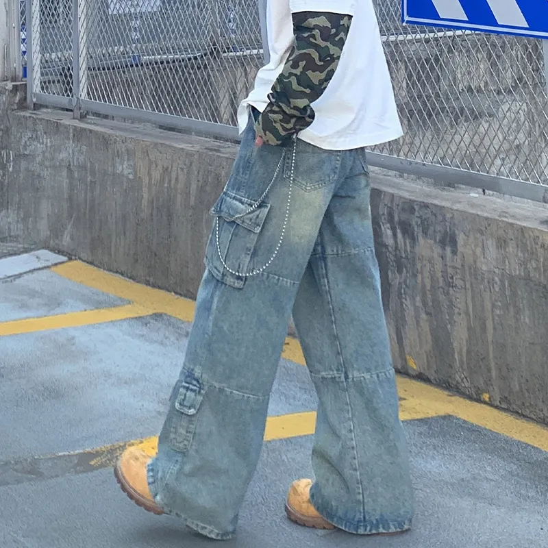 HCHUICHENG Cargo Pants Unisex Vintage Pants Chains Not Included-4