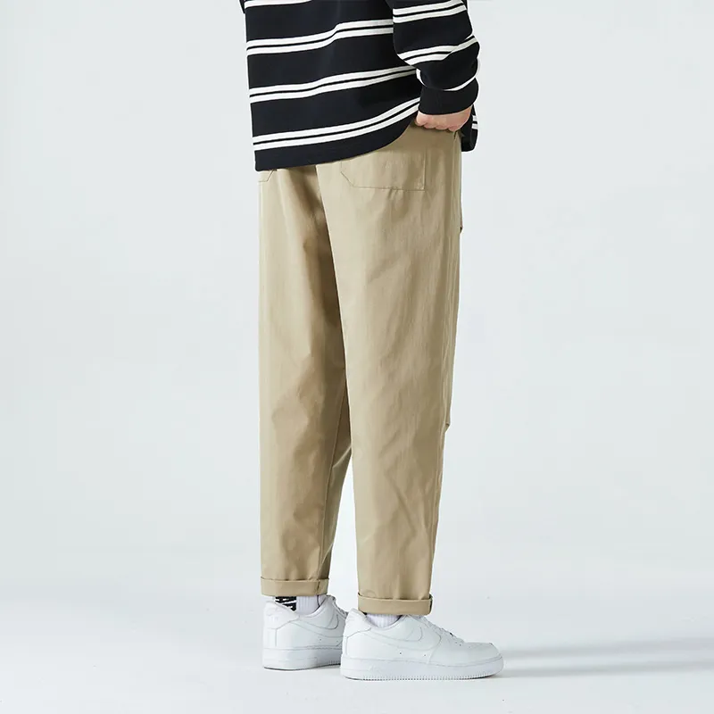 HCHUICHENG Casual Pants Unisex Dark Khaki-12
