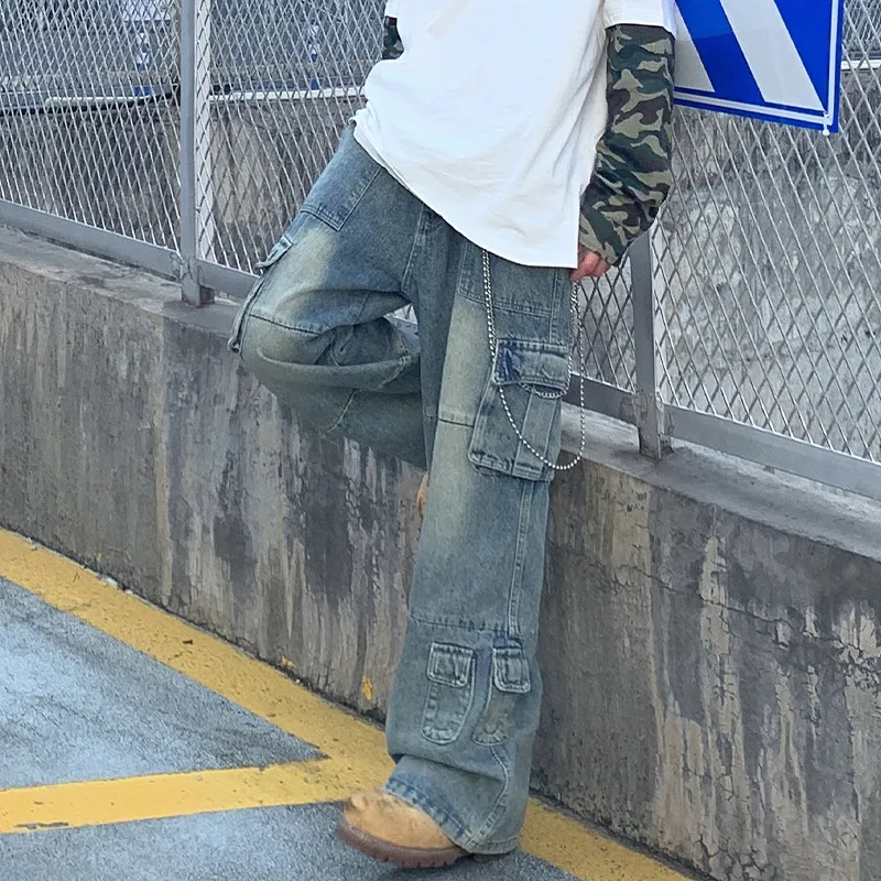 HCHUICHENG Cargo Pants Unisex Vintage Pants Chains Not Included-3