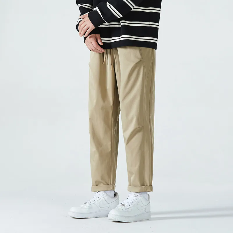 HCHUICHENG Casual Pants Unisex Dark Khaki-9
