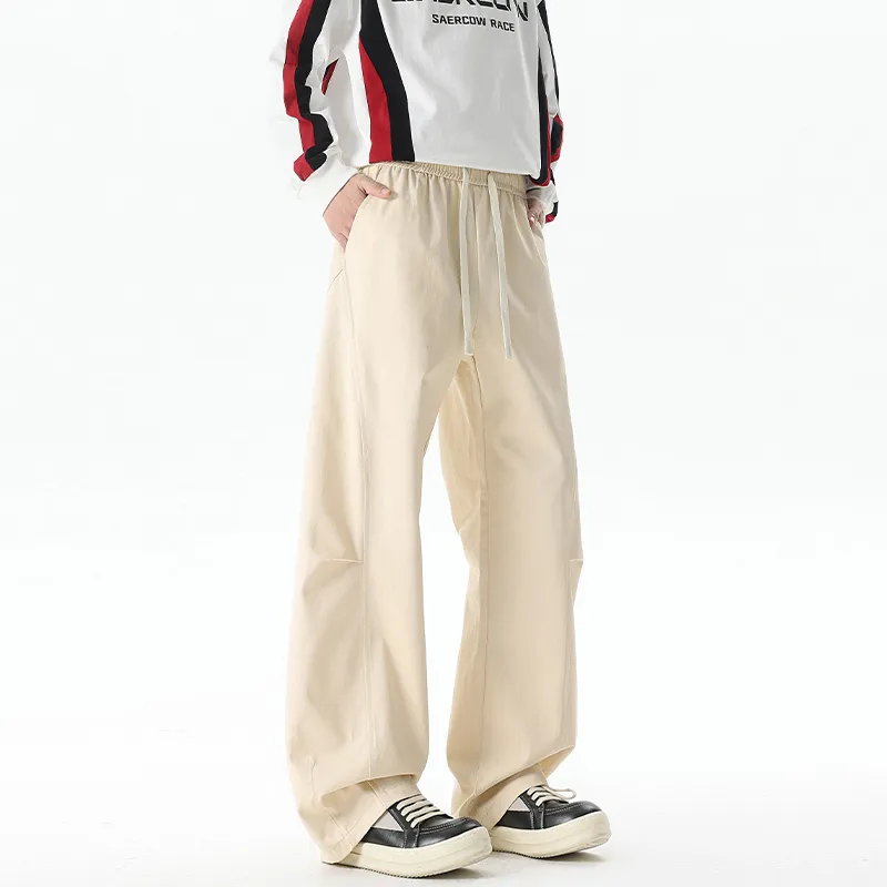 HCHUICHENG Casual Pants Unisex Khaki-10