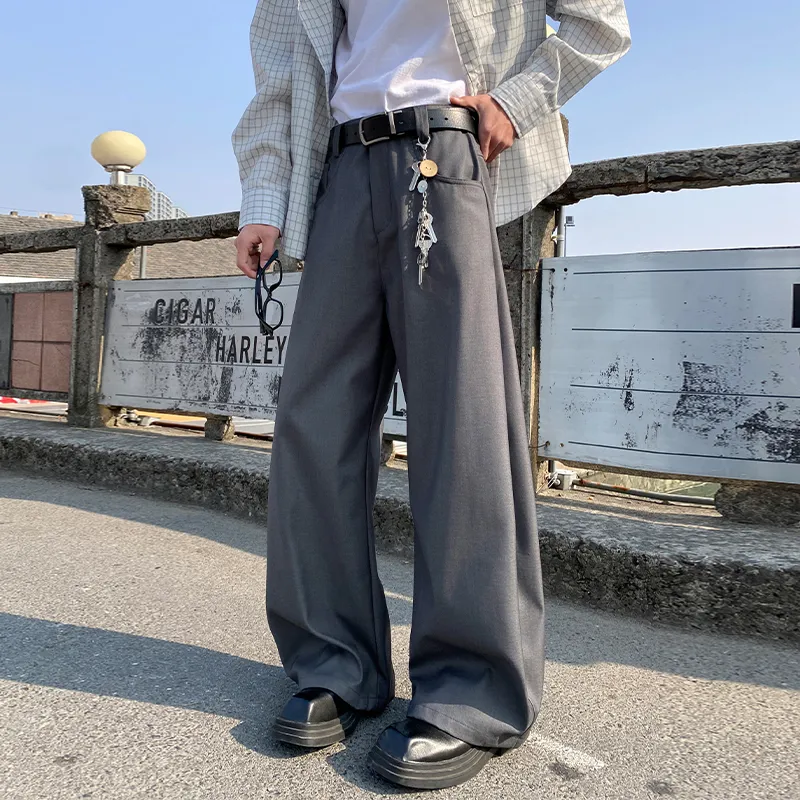HCHUICHENG Casual Pants Unisex Dark Gray-6