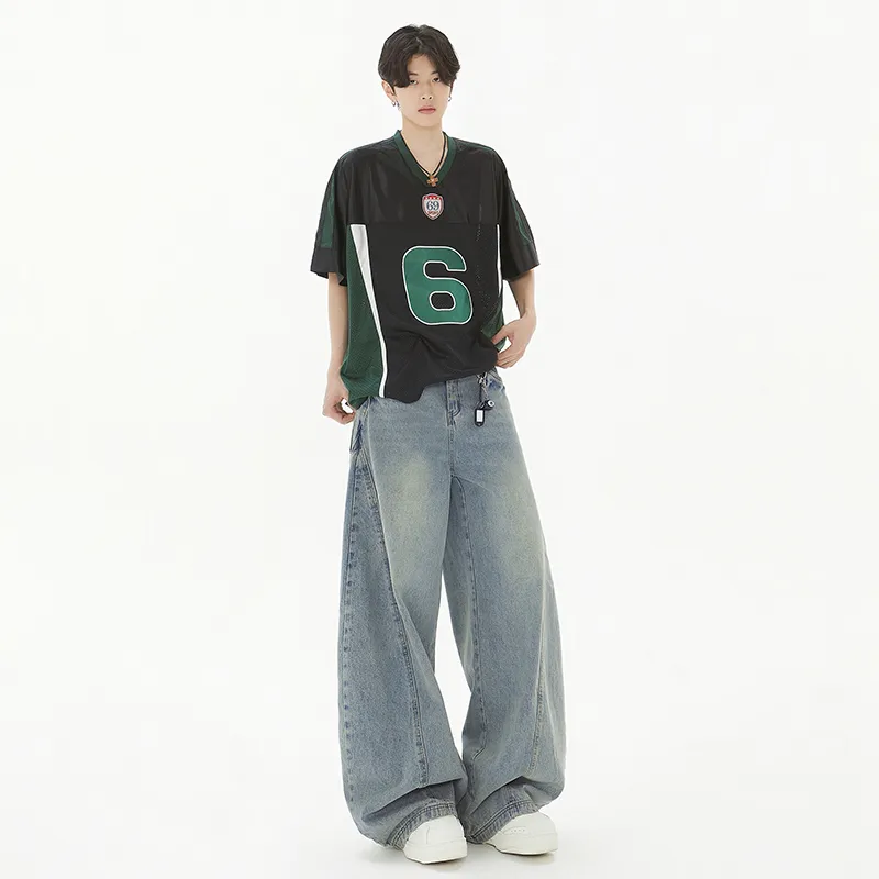 HCHUICHENG Jeans Unisex Vintage Blue-5