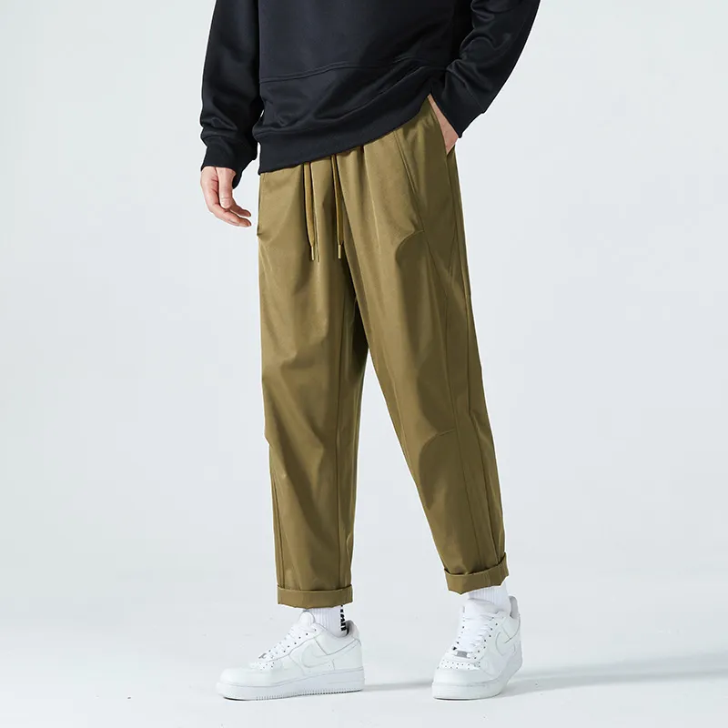 HCHUICHENG Casual Pants Unisex Dark Khaki-18