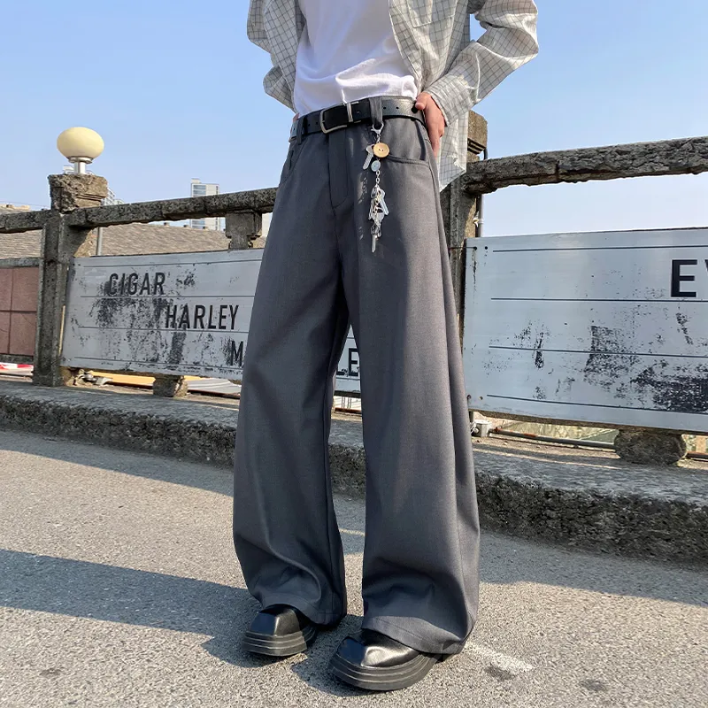 HCHUICHENG Casual Pants Unisex Dark Gray-3