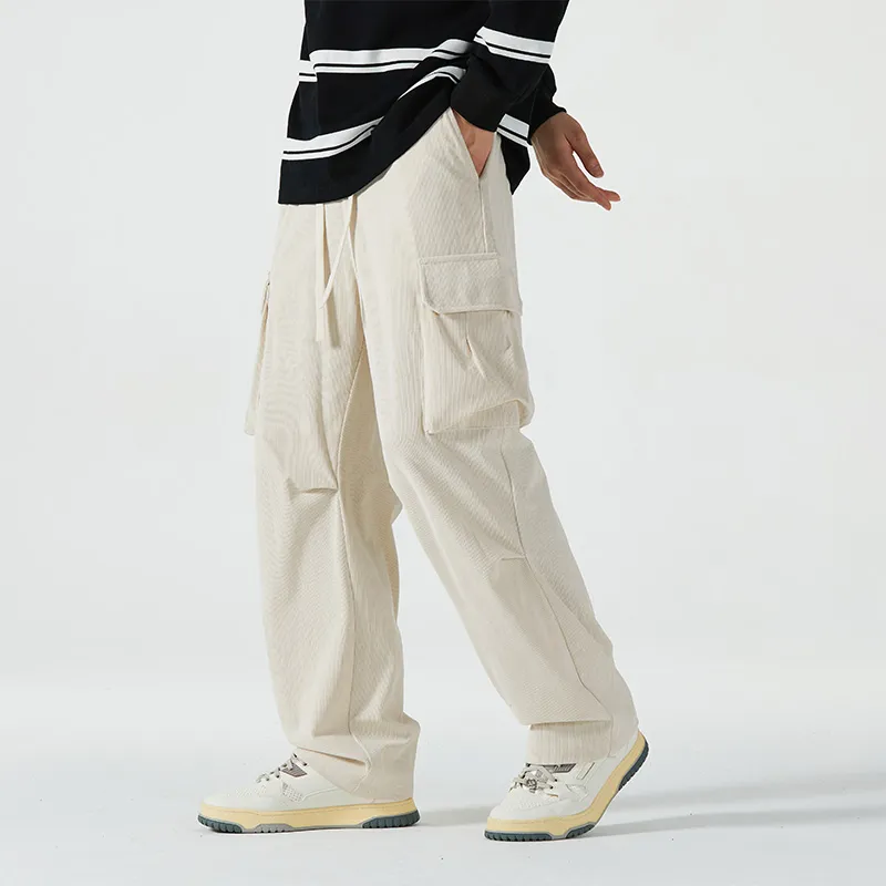 HCHUICHENG Cargo Pants Unisex Khaki-17