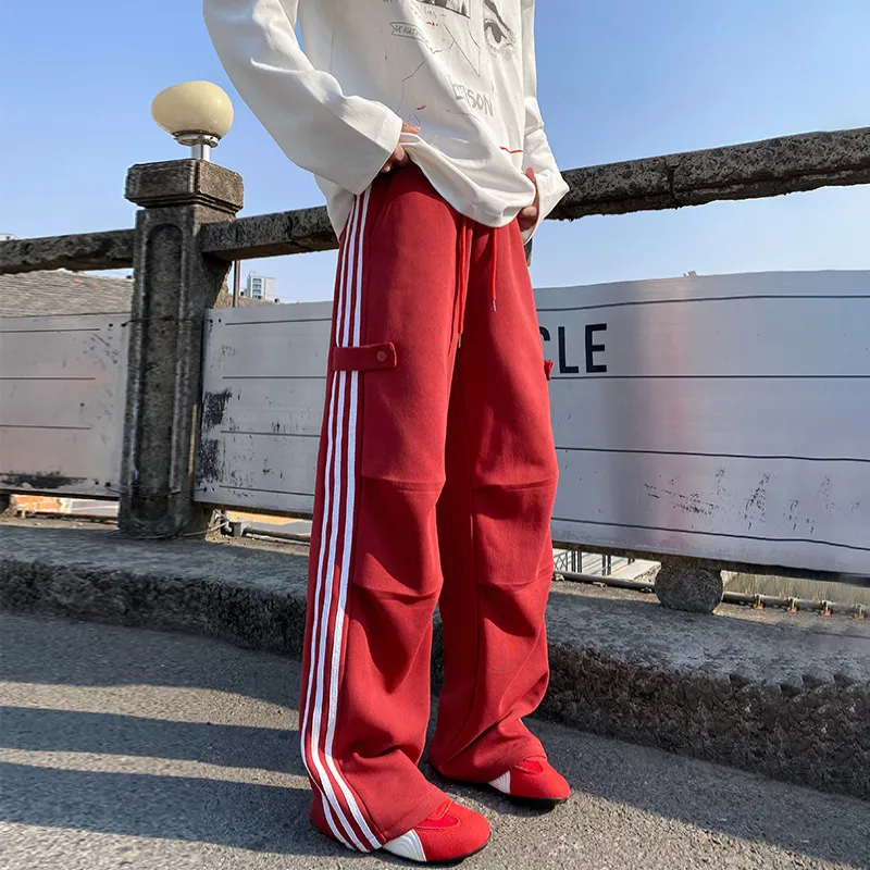 HCHUICHENG Casual Pants Unisex White Heather Gray-14