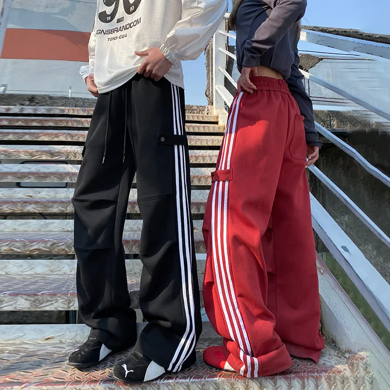 HCHUICHENG Casual Pants Unisex White Heather Gray-9