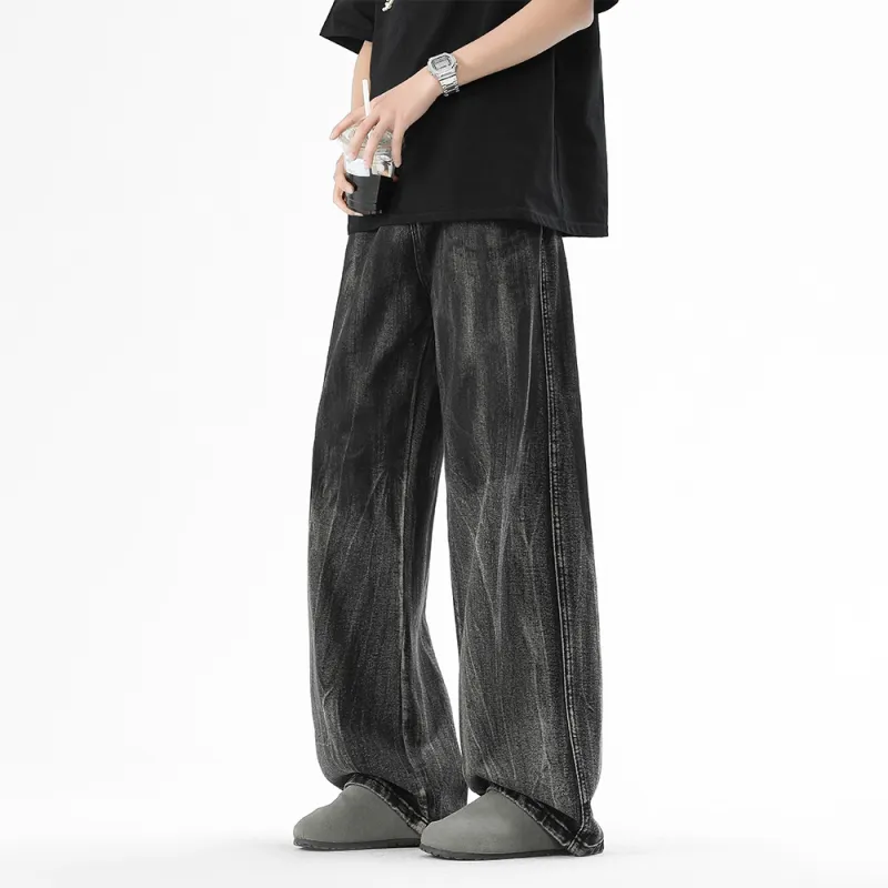 HCHUICHENG Jeans Unisex Distressed Gray-6