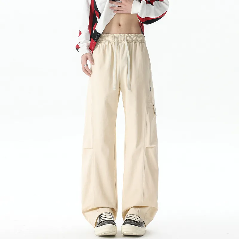 HCHUICHENG Casual Pants Unisex Khaki-12