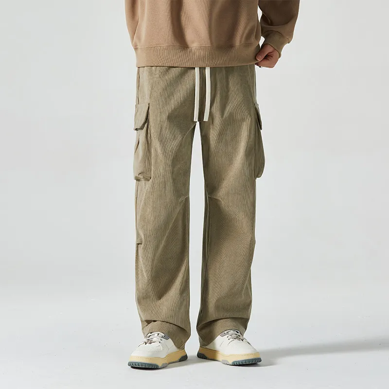 HCHUICHENG Cargo Pants Unisex Khaki-2