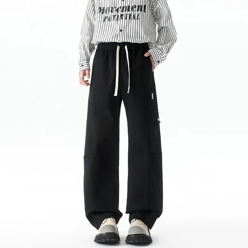 HCHUICHENG Casual Pants Unisex Khaki-3