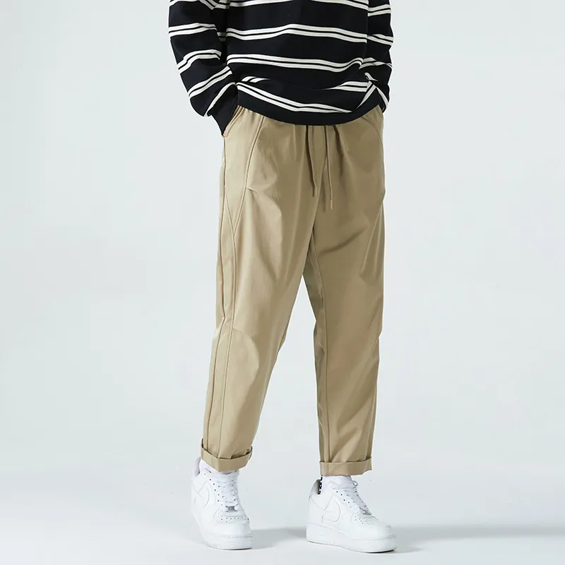HCHUICHENG Casual Pants Unisex Dark Khaki-13