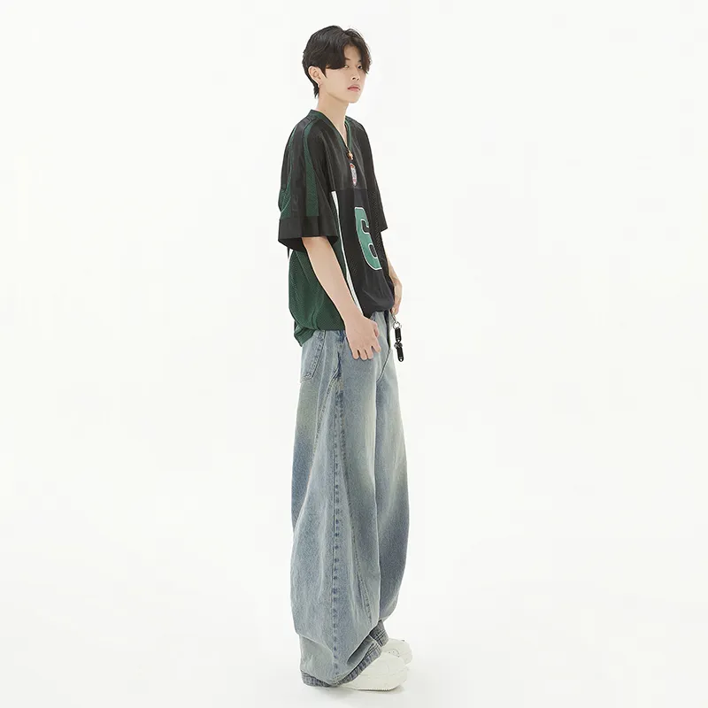 HCHUICHENG Jeans Unisex Vintage Blue-6