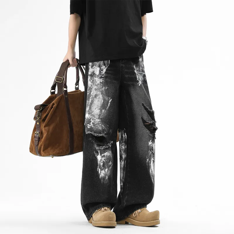 HCHUICHENG Jeans Unisex Galaxy Gray-5