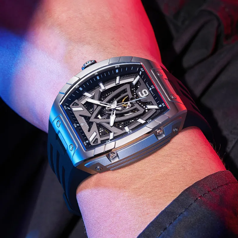 PONIGER Automatic Mechanical Movement Watch Men's Watches Black Dial-1