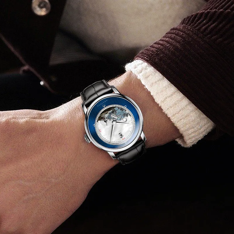 PONIGER Automatic Mechanical Movement Watch Men's Watches White Dial P7.23 A-2
