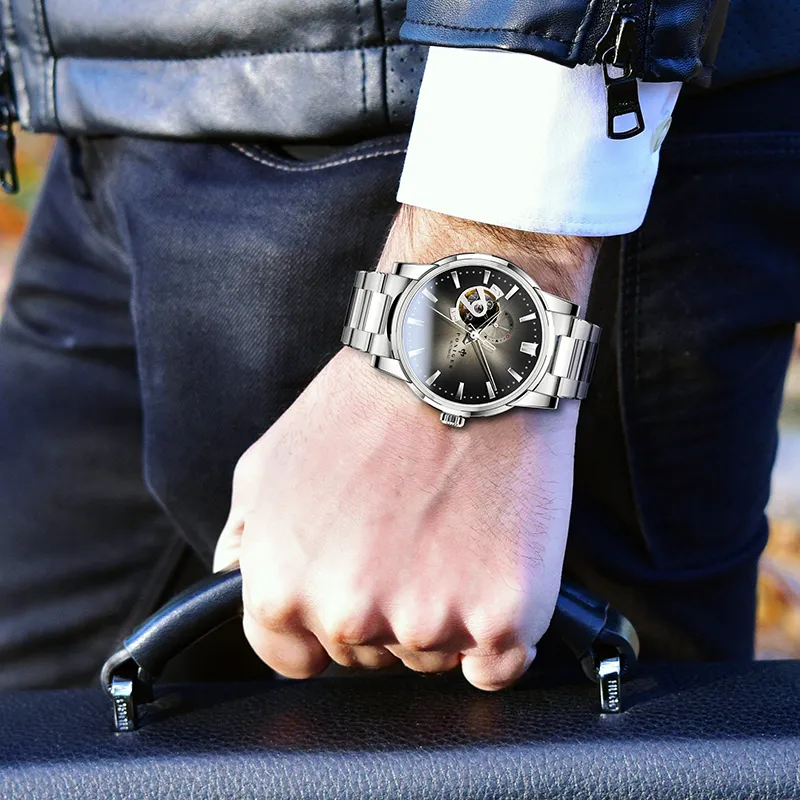PONIGER Mechanical Movement Watch Men's Watches Black Dial P5.19-A-3