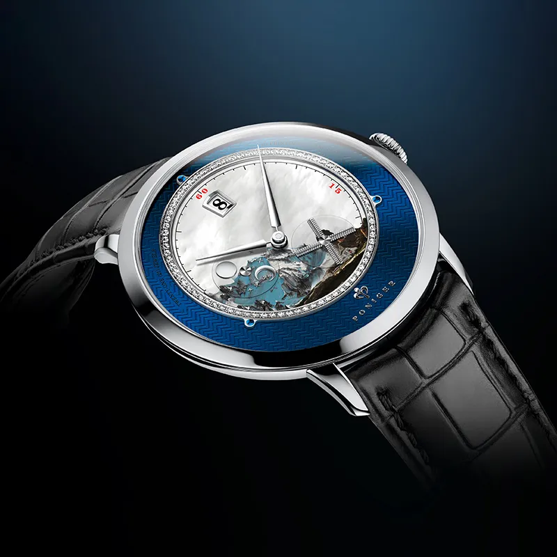 PONIGER Automatic Mechanical Movement Watch Men's Watches White Dial P7.23 A-9