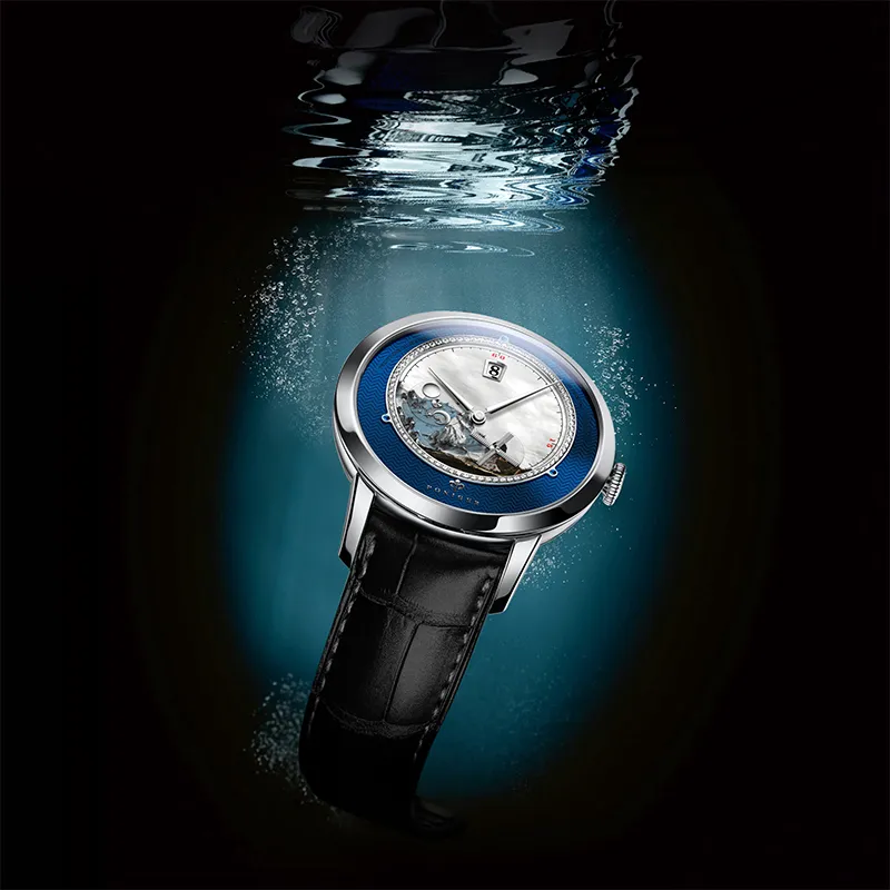PONIGER Automatic Mechanical Movement Watch Men's Watches White Dial P7.23 A-6