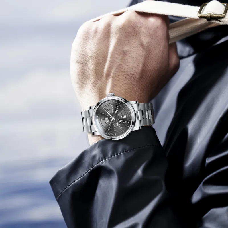 LOBINNI L Automatic Mechanical Movement Cowhide Strap Watch Men's Watches Black Dial-10