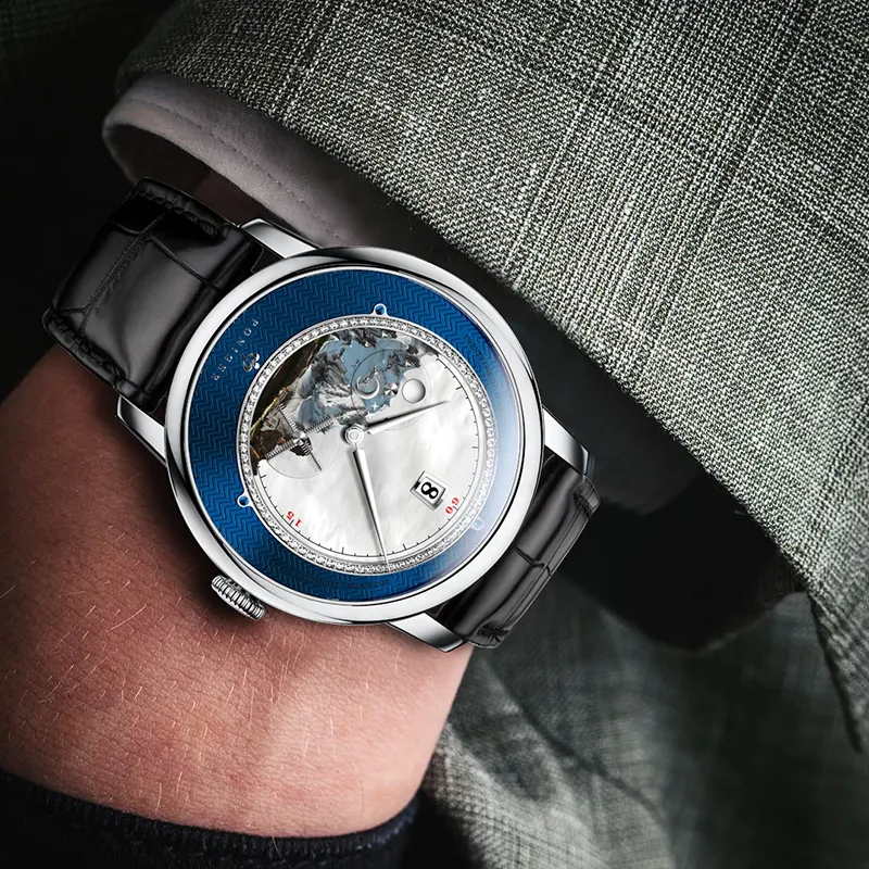 PONIGER Automatic Mechanical Movement Watch Men's Watches White Dial P7.23 A-3