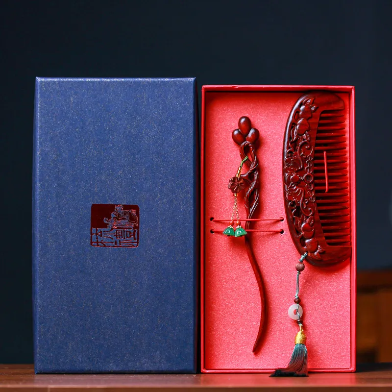 Xianyou Red Rosewood Hair Comb Unisex-1