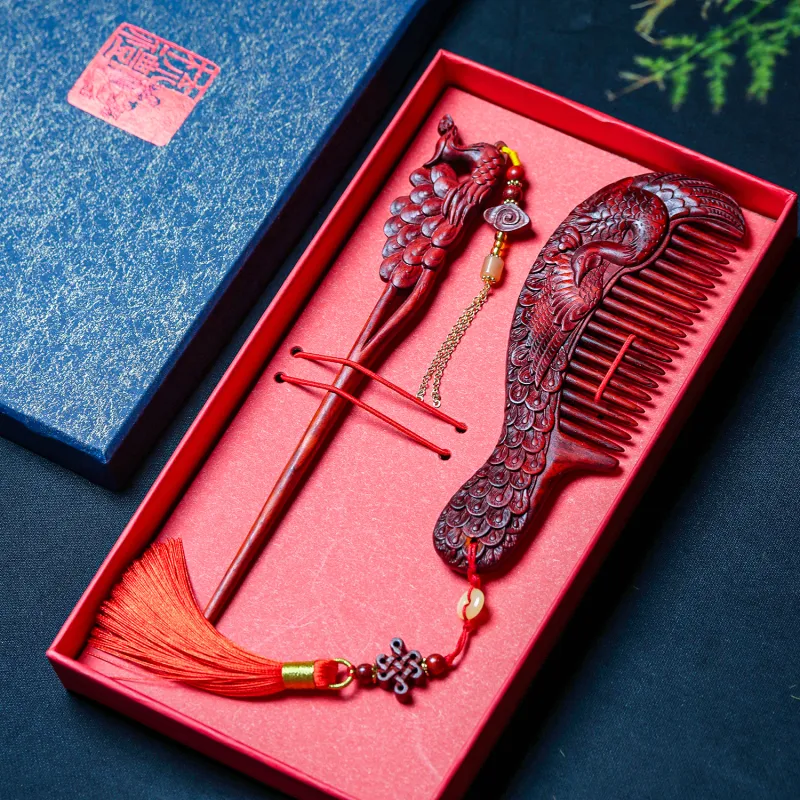 Xianyou Red Rosewood Hair Comb Unisex-4