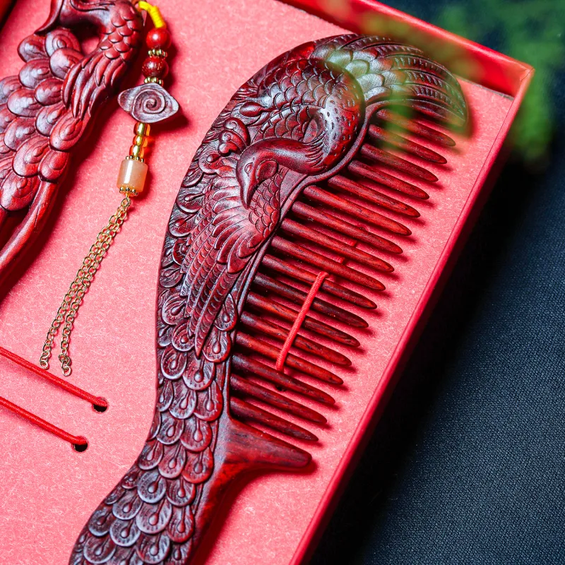 Xianyou Red Rosewood Hair Comb Unisex-7