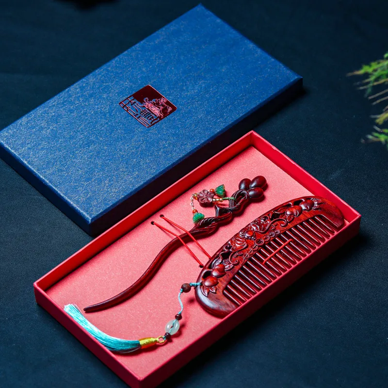 Xianyou Red Rosewood Hair Comb Unisex-3
