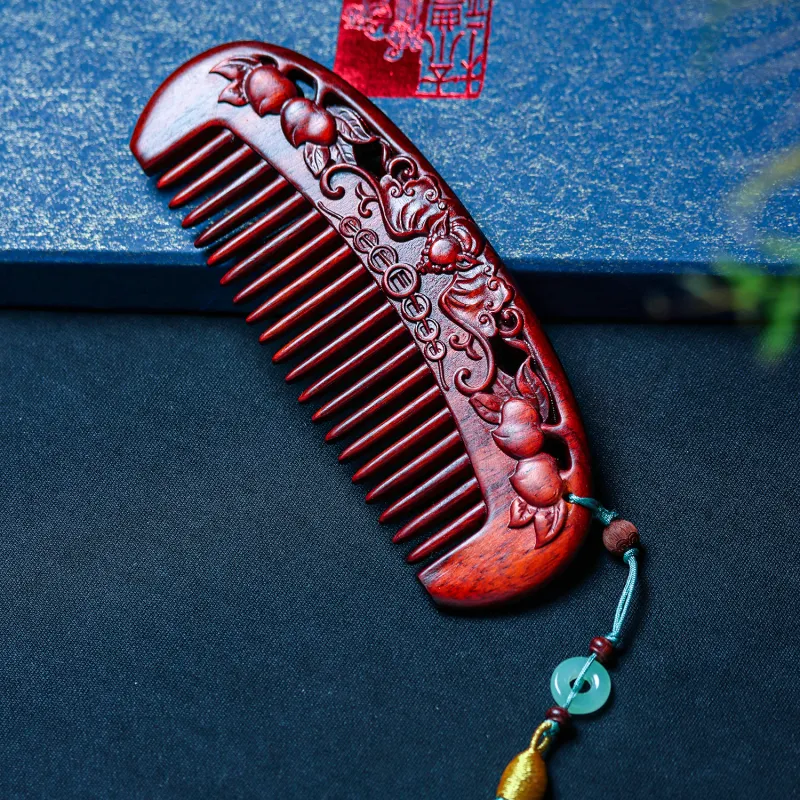 Xianyou Red Rosewood Hair Comb Unisex-7