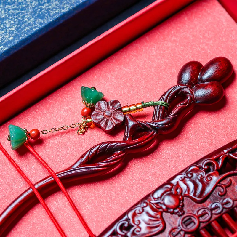 Xianyou Red Rosewood Hair Comb Unisex-6