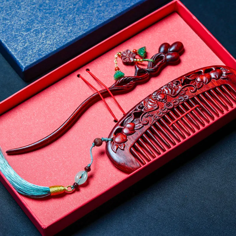 Xianyou Red Rosewood Hair Comb Unisex-2