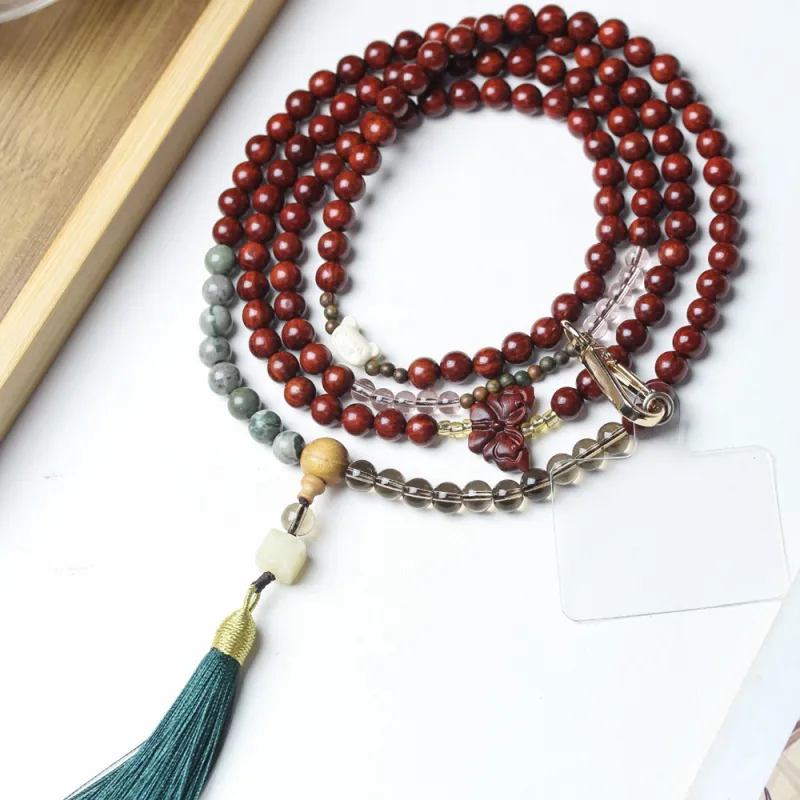 Xianyou Sandalwood Cell Phone Chain Unisex-4