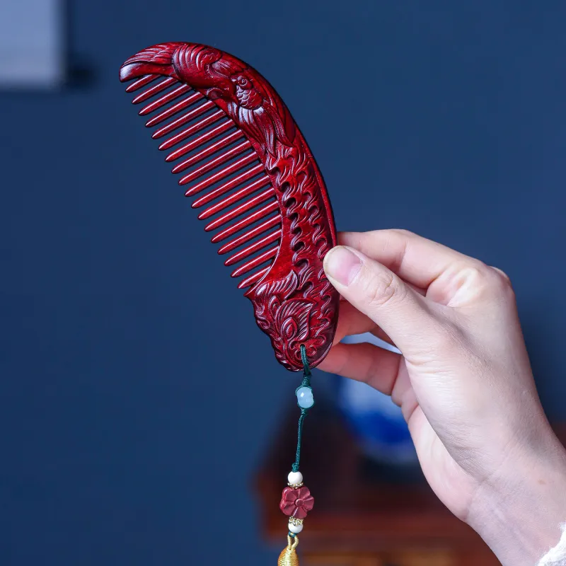 Xianyou Red Rosewood Wooden Comb Unisex-1