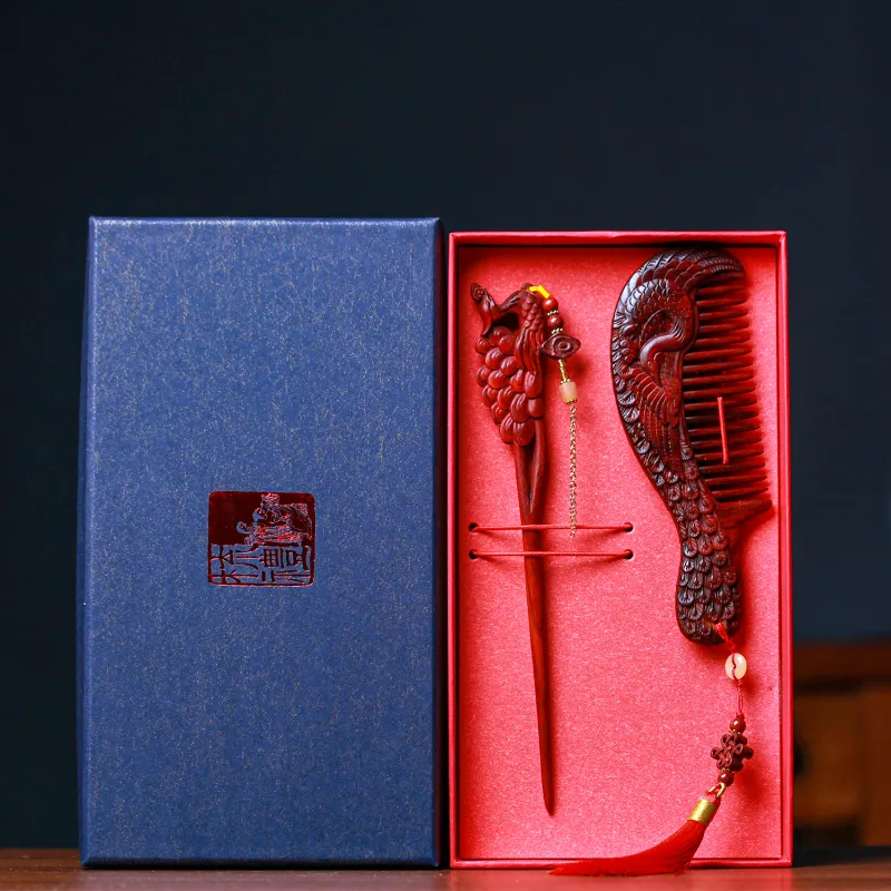 Xianyou Red Rosewood Hair Comb Unisex-1