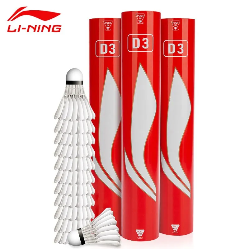 LiNing D3 Duck Feather Shuttlecock 12 Pack Duck Feather Everyday Shuttlecocks-2