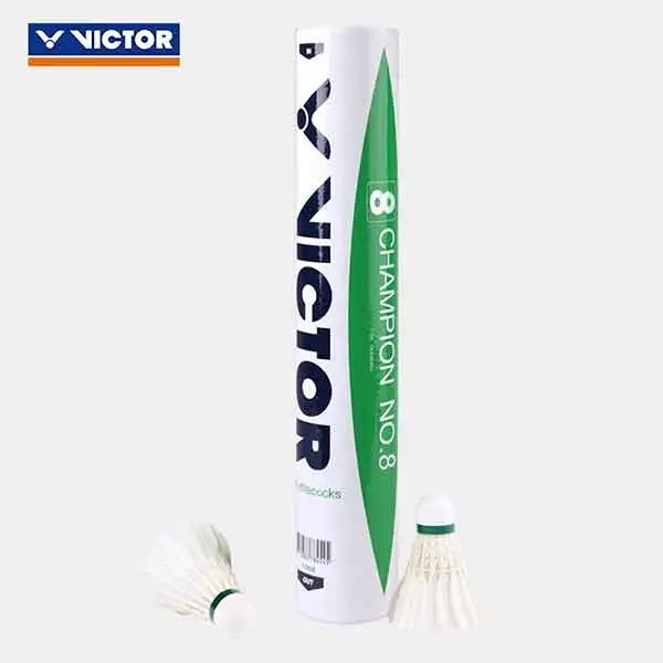 VICTOR Duck Feather Shuttlecock 12 Pack Duck Feather Big Board Duck Feather Training Shuttlecocks-2