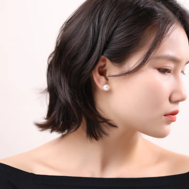 Demi Freshwater Pearl Stud Earrings Women's-2