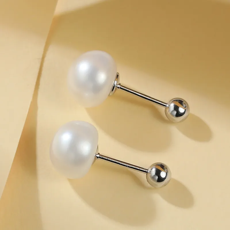 Demi Freshwater Pearl Stud Earrings Women's-5