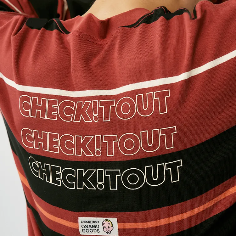 Checkitout x OSAMU GOODS T-Shirt Unisex Adventurer-Red Black/Orange/Ecru-3