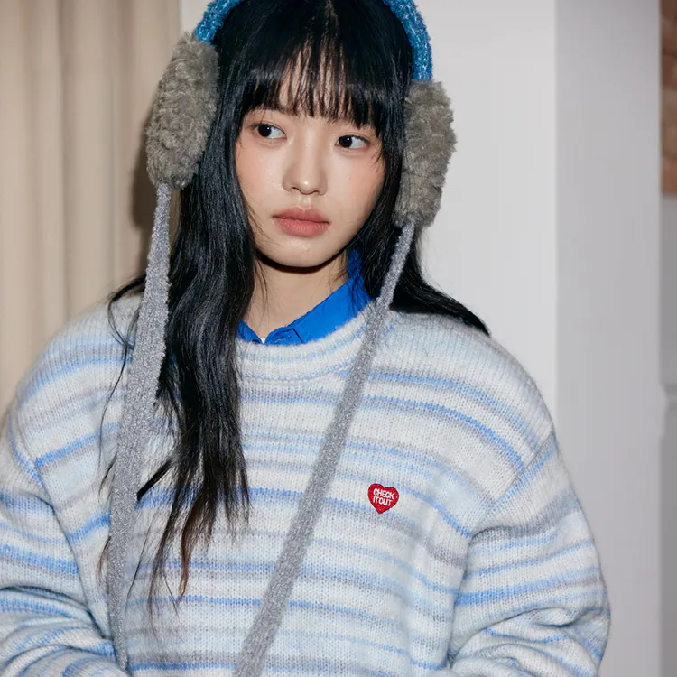 Checkitout Sweatshirt Unisex Mauve Star Yarn Blue-2